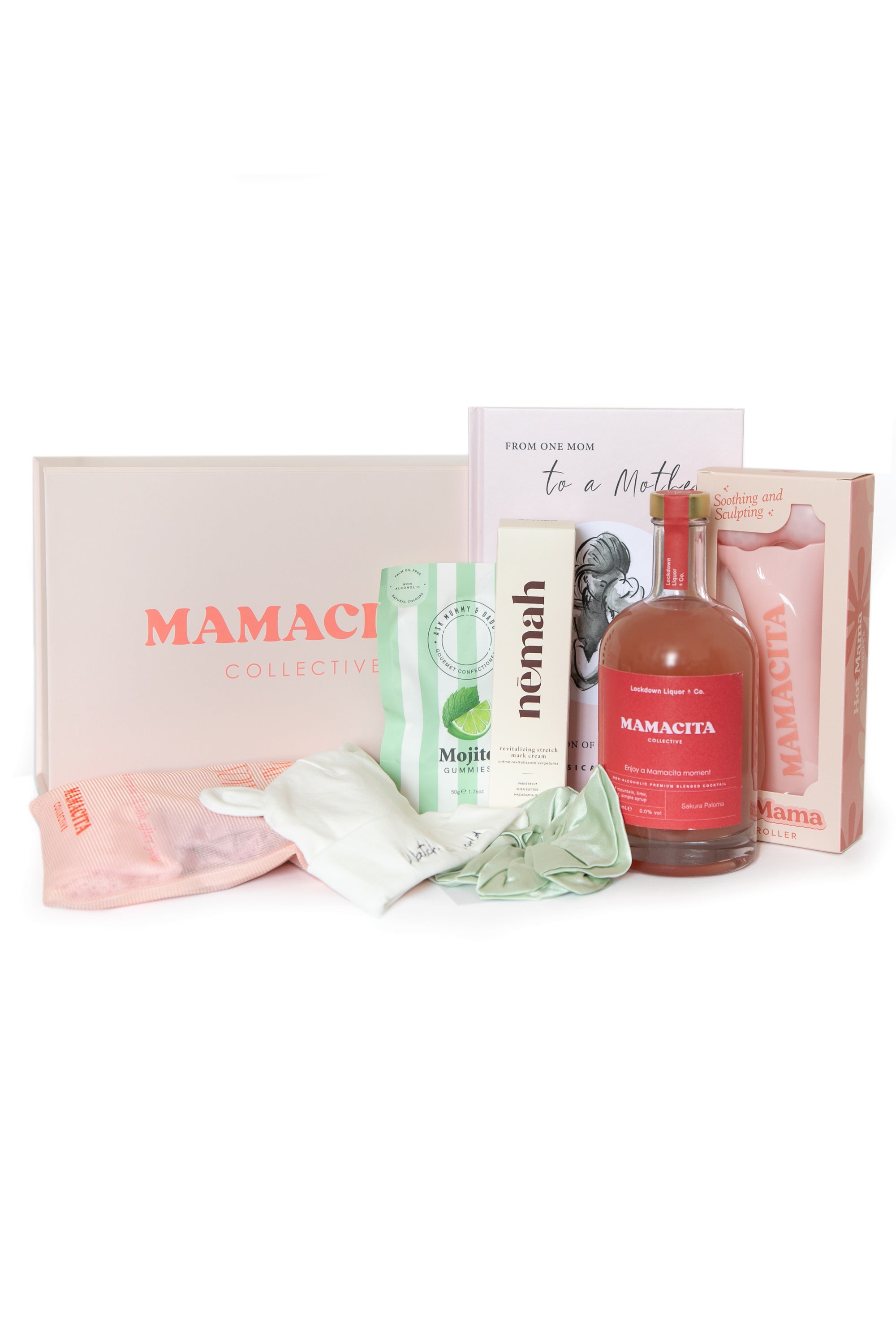 Mamacita Collective Build Your Own Gift Box, finished box wrapped in signature tissue paper.