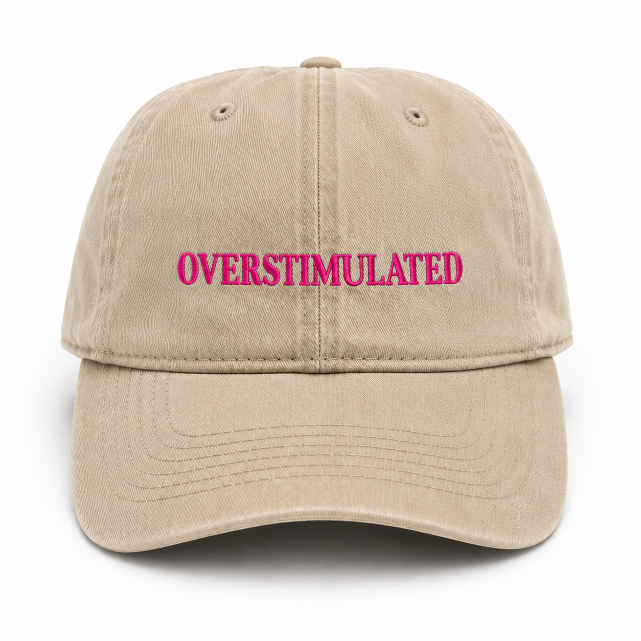 The Overstimulated. Cap in beige.