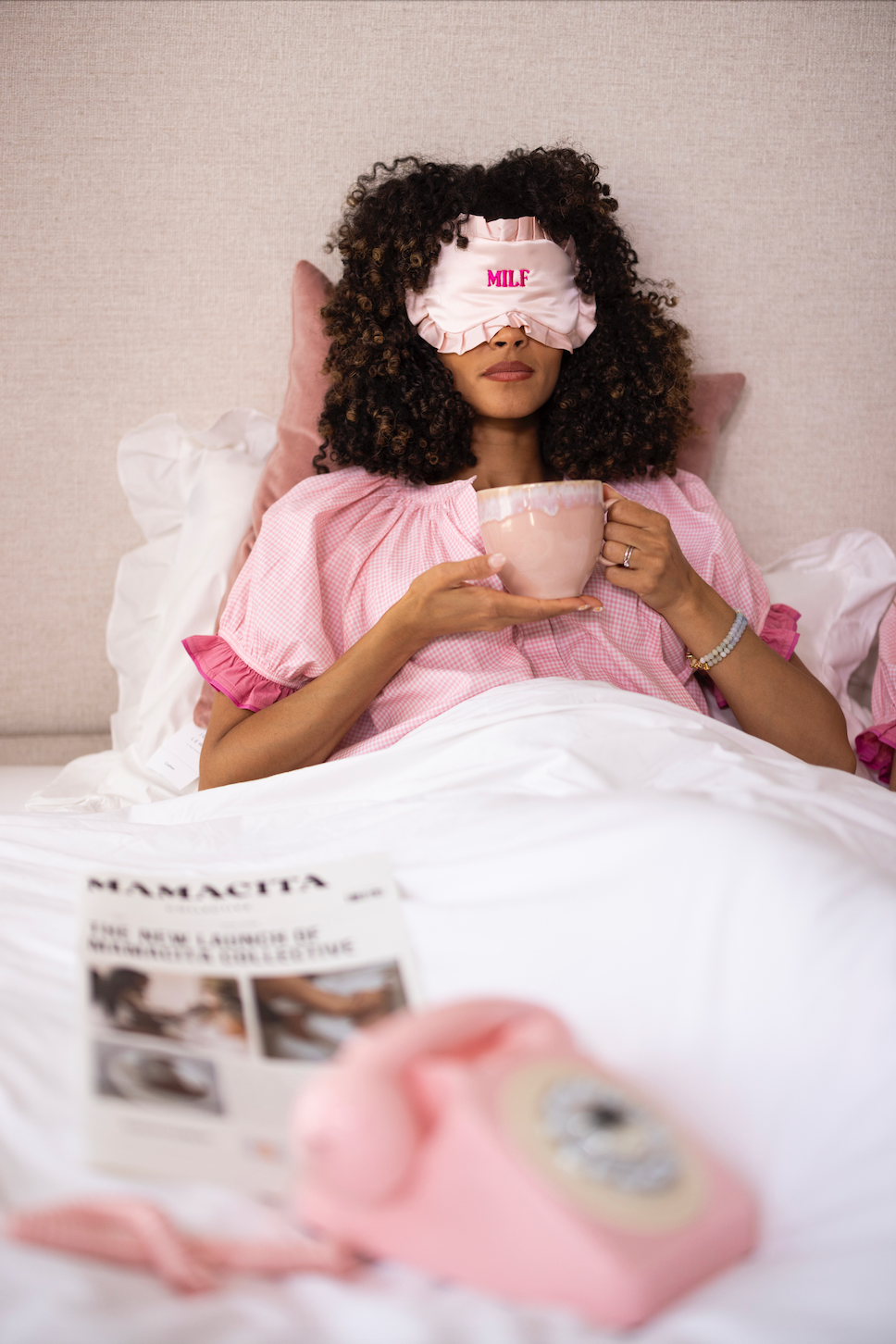 Sienna Silk Eye Mask in Rose