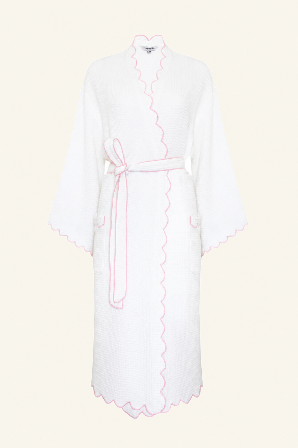 The Arabella Scallop Robe - Rose