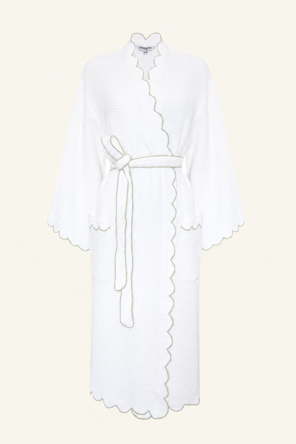 The Arabella Scallop Robe - Sage
