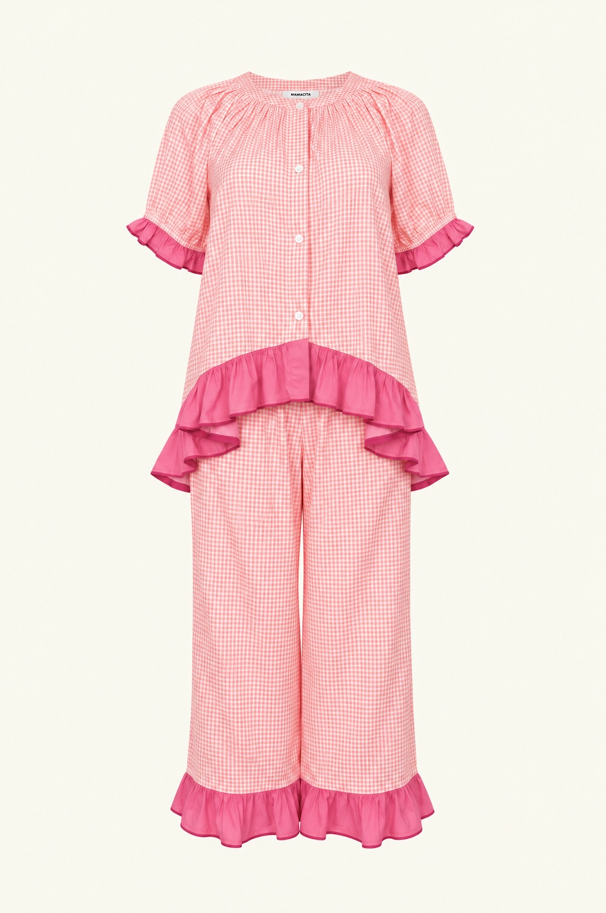 The Bonnie Ruffle Sleep Set – Calipso Gingham