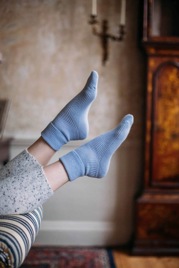 Sky Blue Cashmere Bed Socks