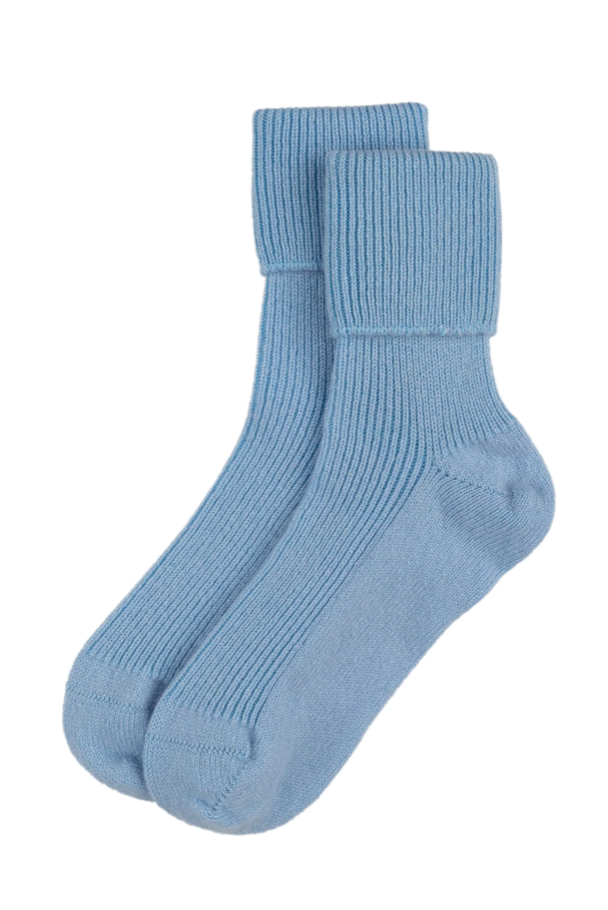Sky Blue Cashmere Bed Socks