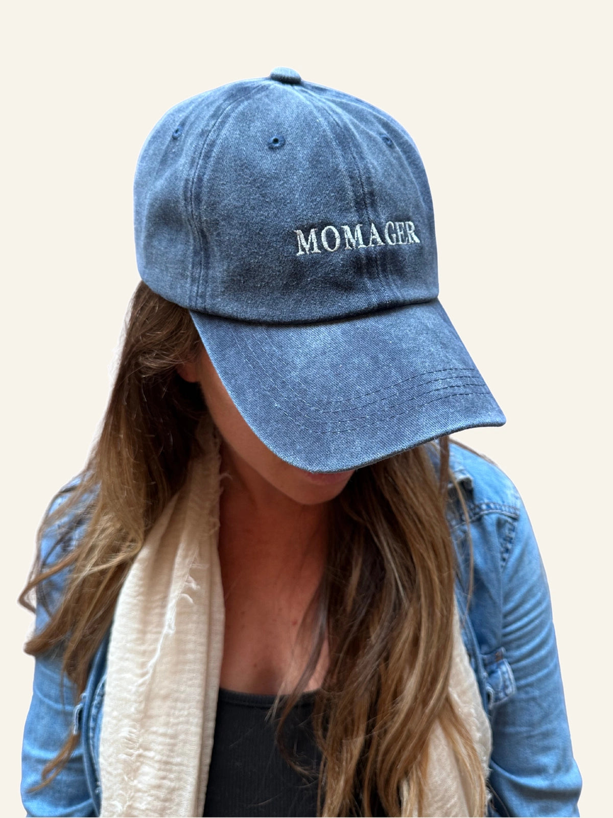The Momager Cap in burgundy.
