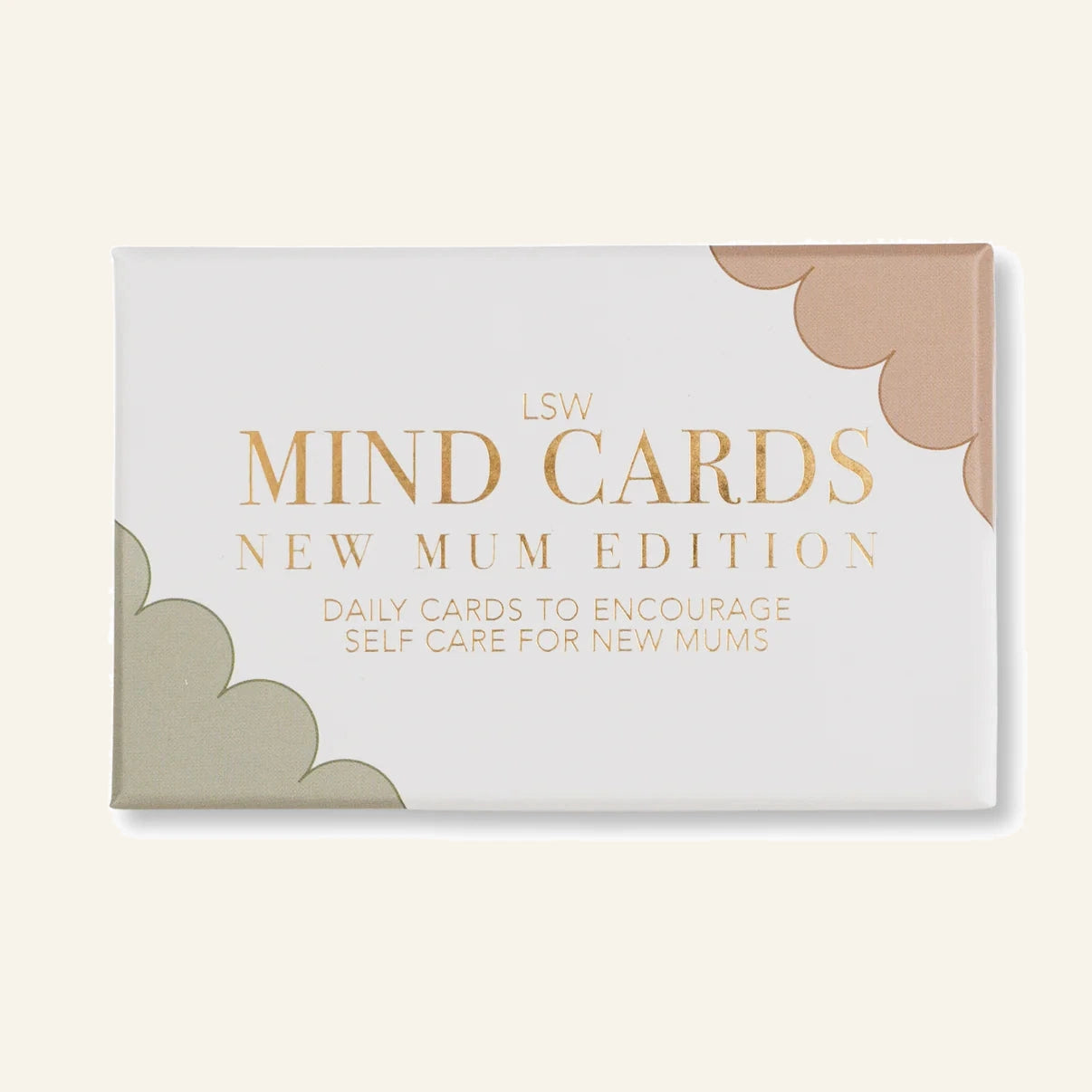 LSW London New Mum Affirmation Cards lidded keepsake box, shown closed.