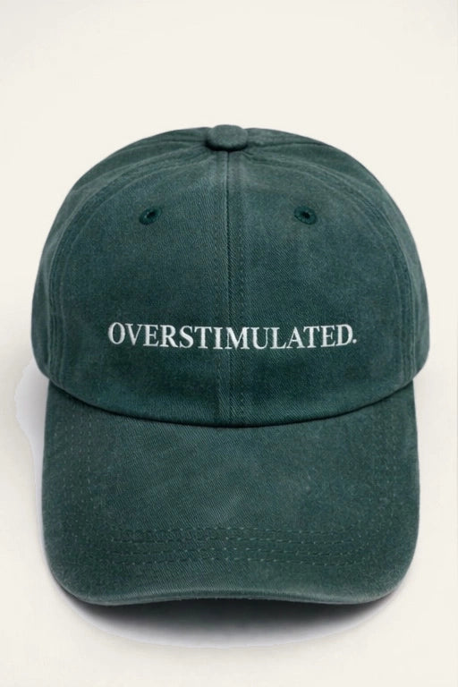 The Overstimulated. Cap shown from a side angle, highlighting the adjustable back fastening.