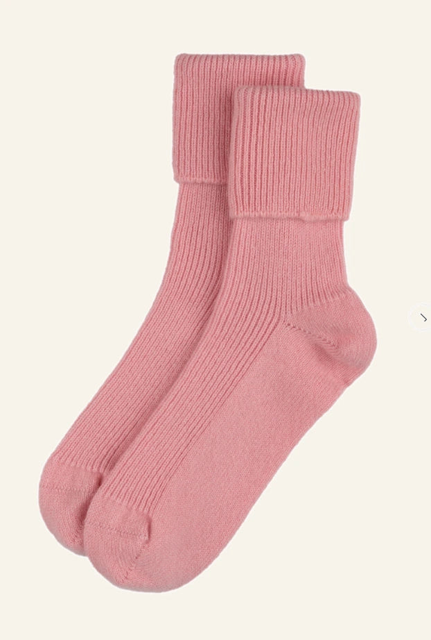 Rosie Sugden Lily cashmere bed socks, shown against a plain background.
