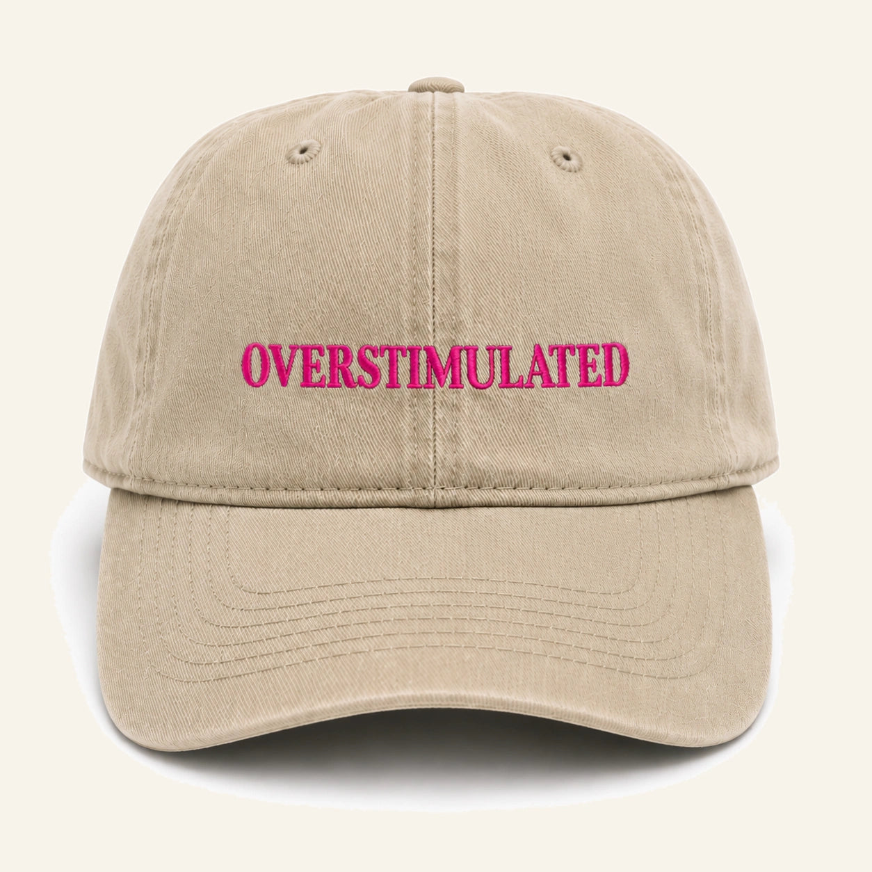 The Overstimulated. Cap in beige.