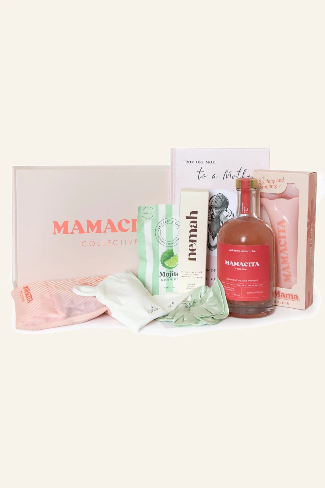 Mamacita Collective Build Your Own Gift Box, finished box wrapped in signature tissue paper.
