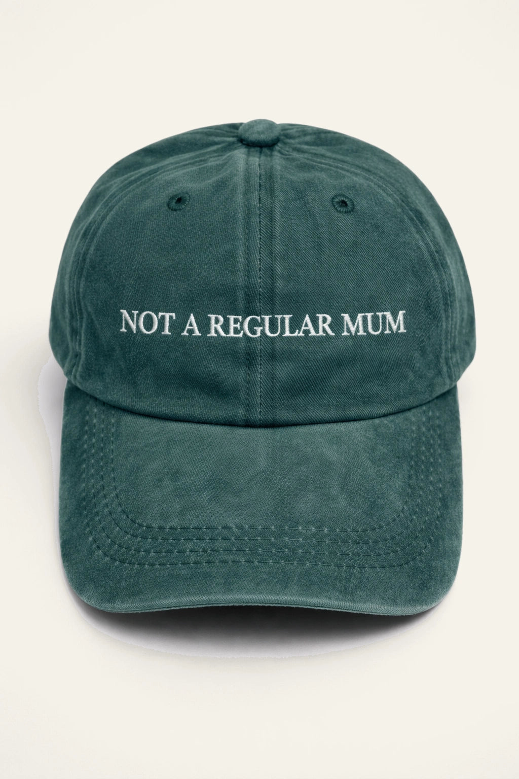 The Not a Regular Mum Cap shown from a side angle.